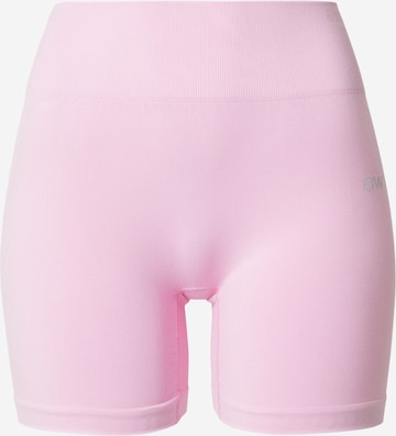 ICANIWILL Skinny Športne hlače 'Smooth' | roza barva: sprednja stran