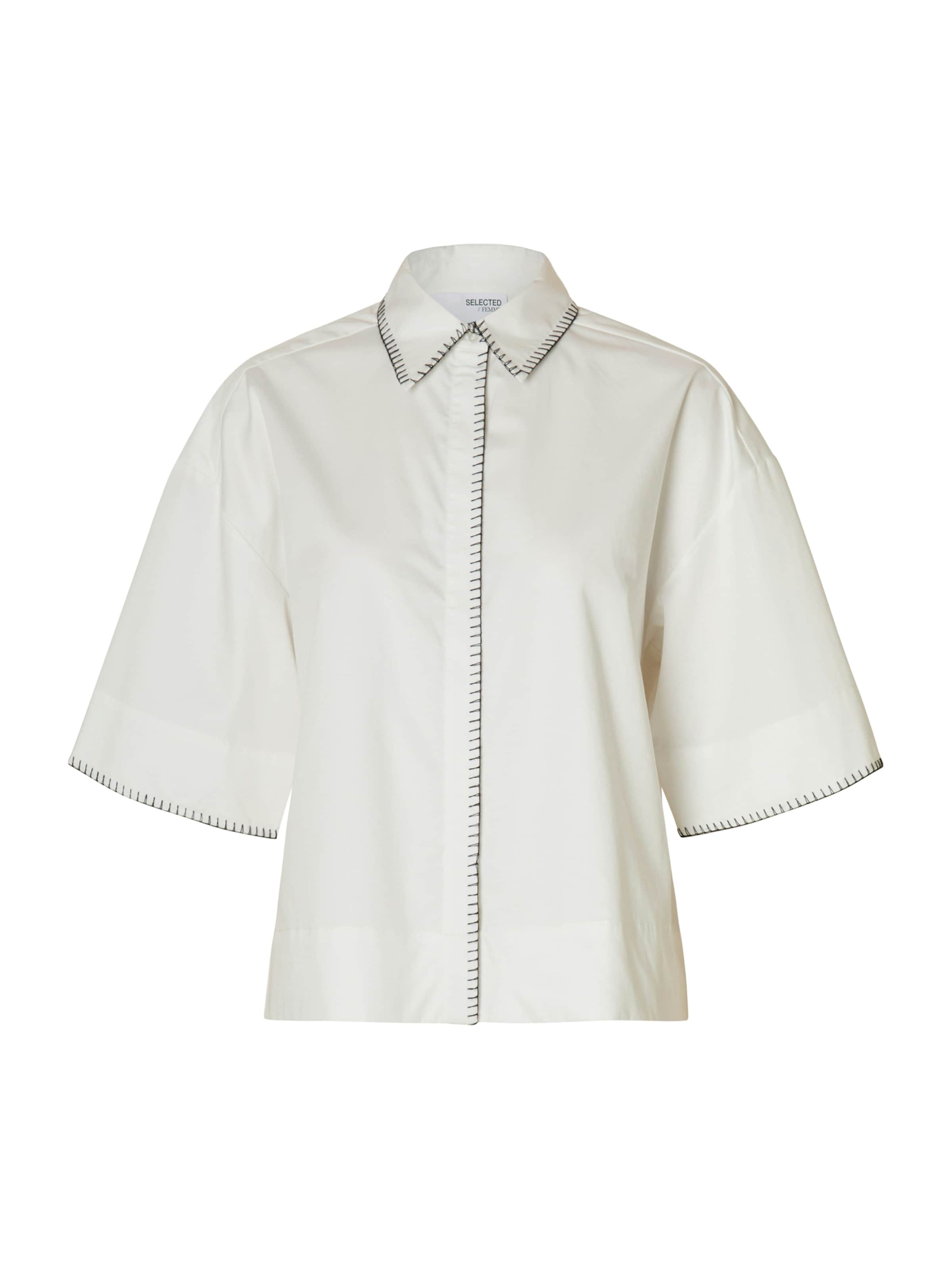 SELECTED Блуза 'SLFFIA' в бяло: отпред