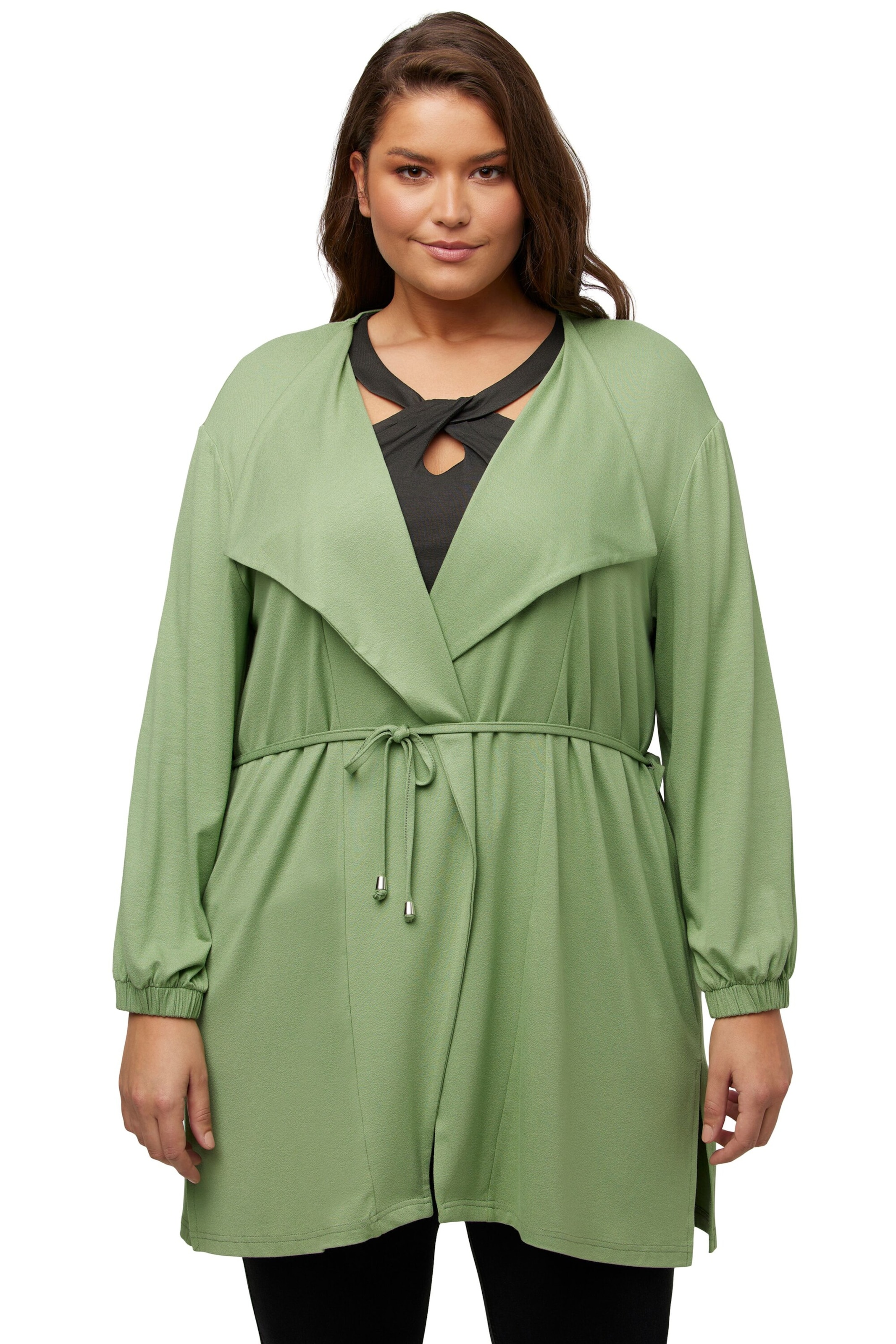 Ulla Popken Strickjacke in Grün: Vorderseite