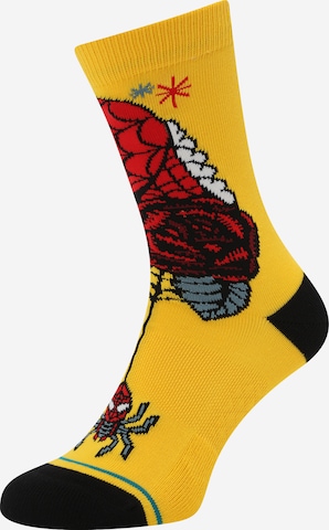 Stance Socks 'SPIDEY' in Yellow: front
