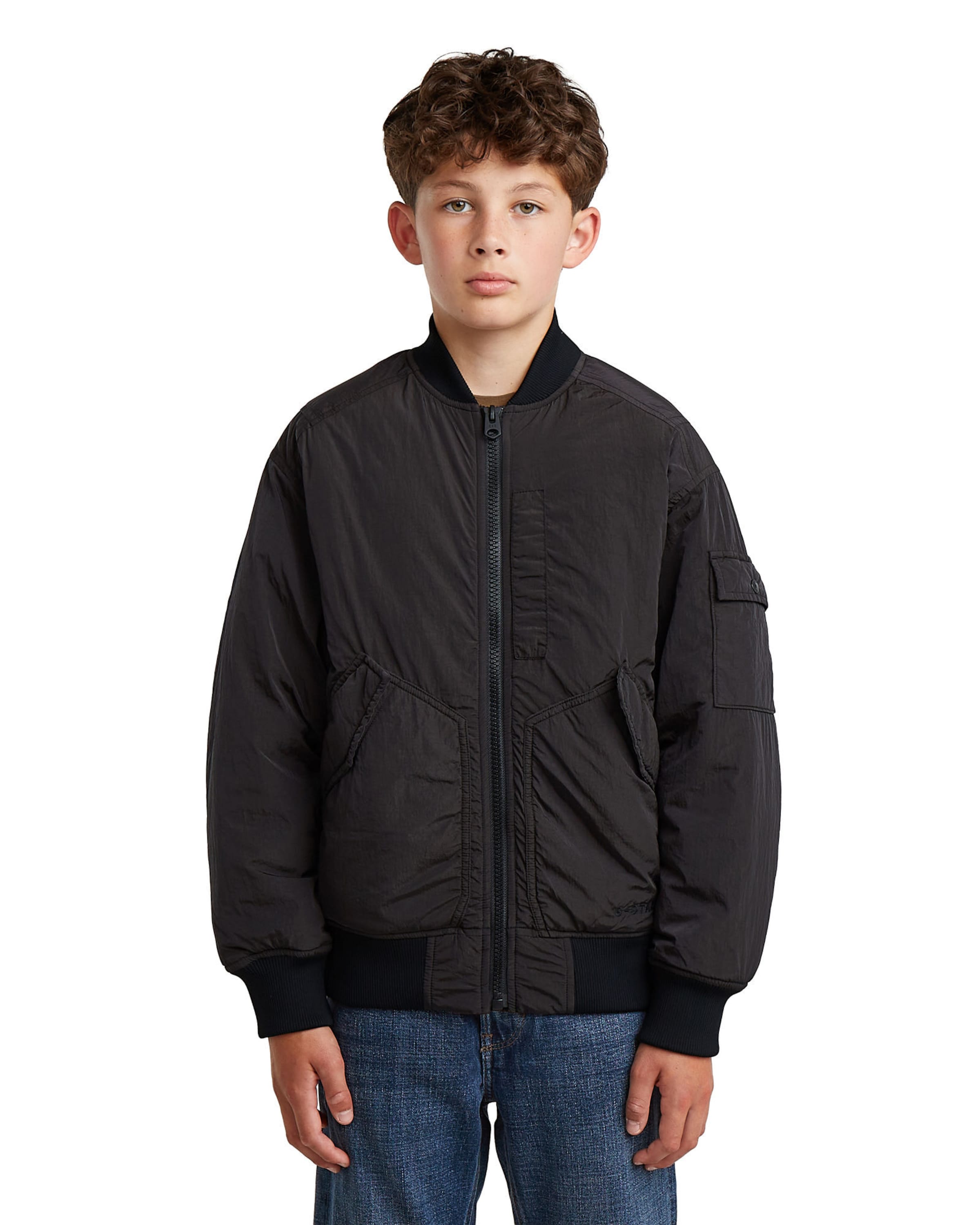 G-STAR Tussenjas 'Boys Bomber Jacket' in Zwart: voorkant