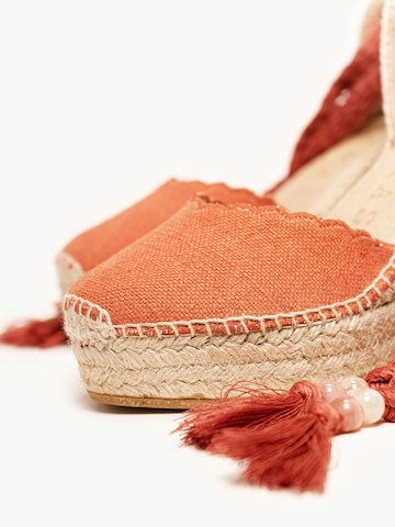 Alhamas Sandal 'Alpargata Cuña 10 cm' in Orange