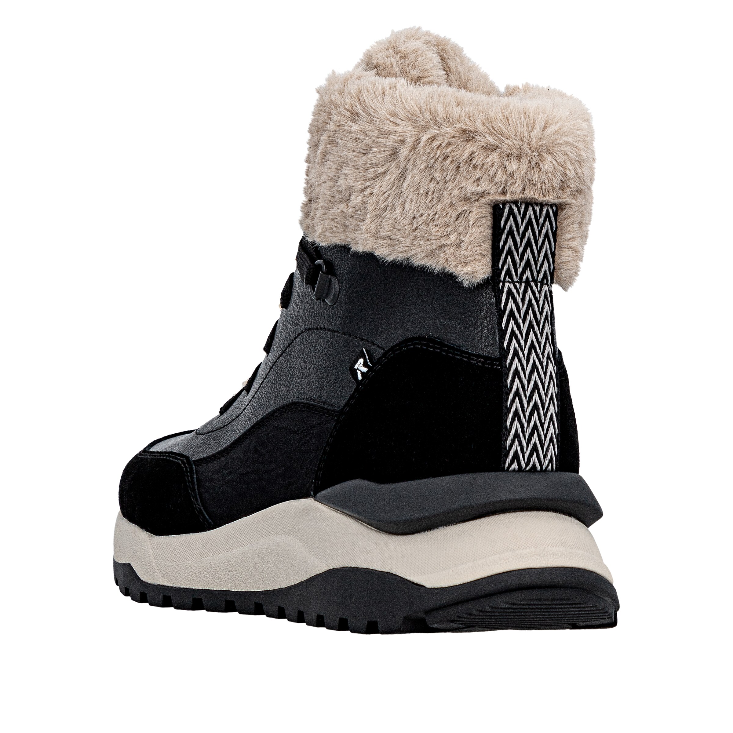 Rieker Lace-Up Ankle Boots in Black