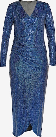 faina Evening Dress in Blue: front