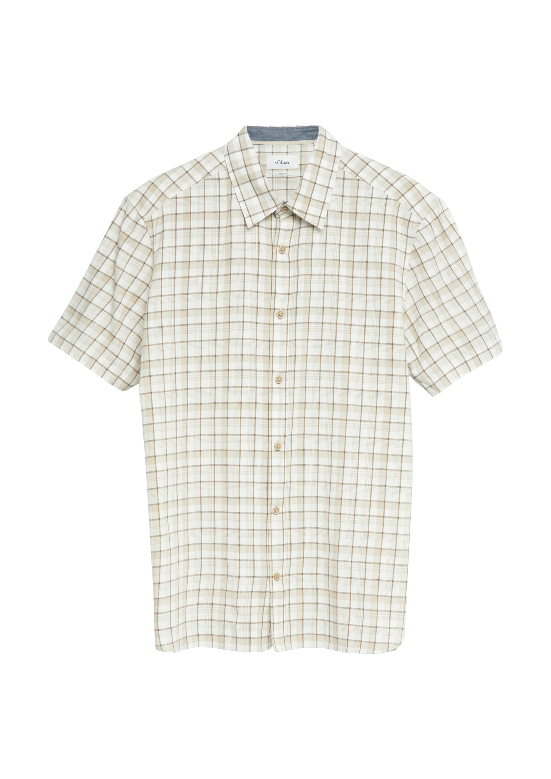 s.Oliver Regular Fit Hemd in Beige: Vorderseite