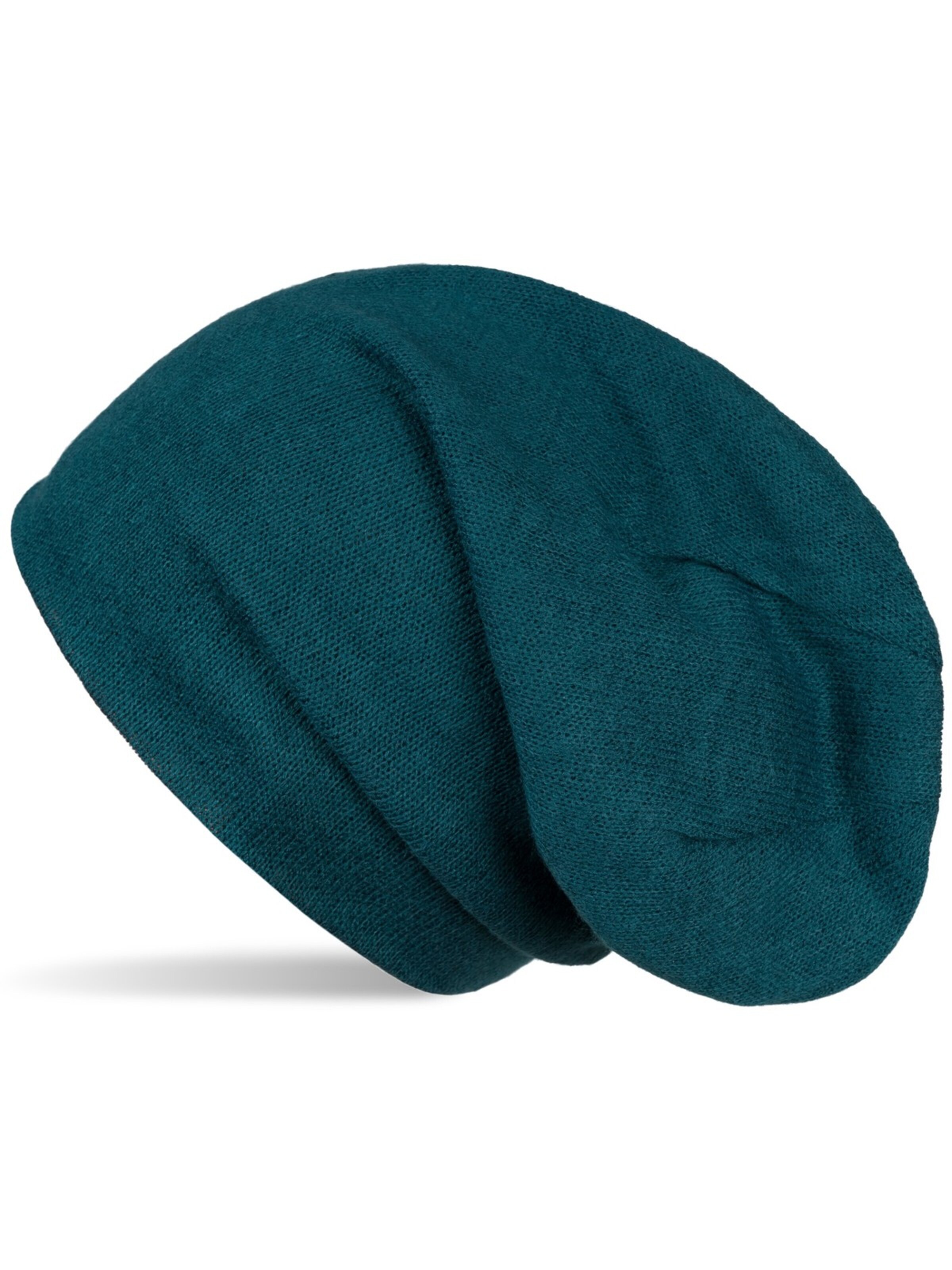styleBREAKER Mütze 'Feinstrick Beanie Meliert'‌‌‌‌‌‌ in Grün: Vorderseite