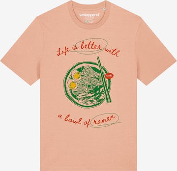 T-Shirt 'Life Is Better With Ramen' Watapparel en rose : devant