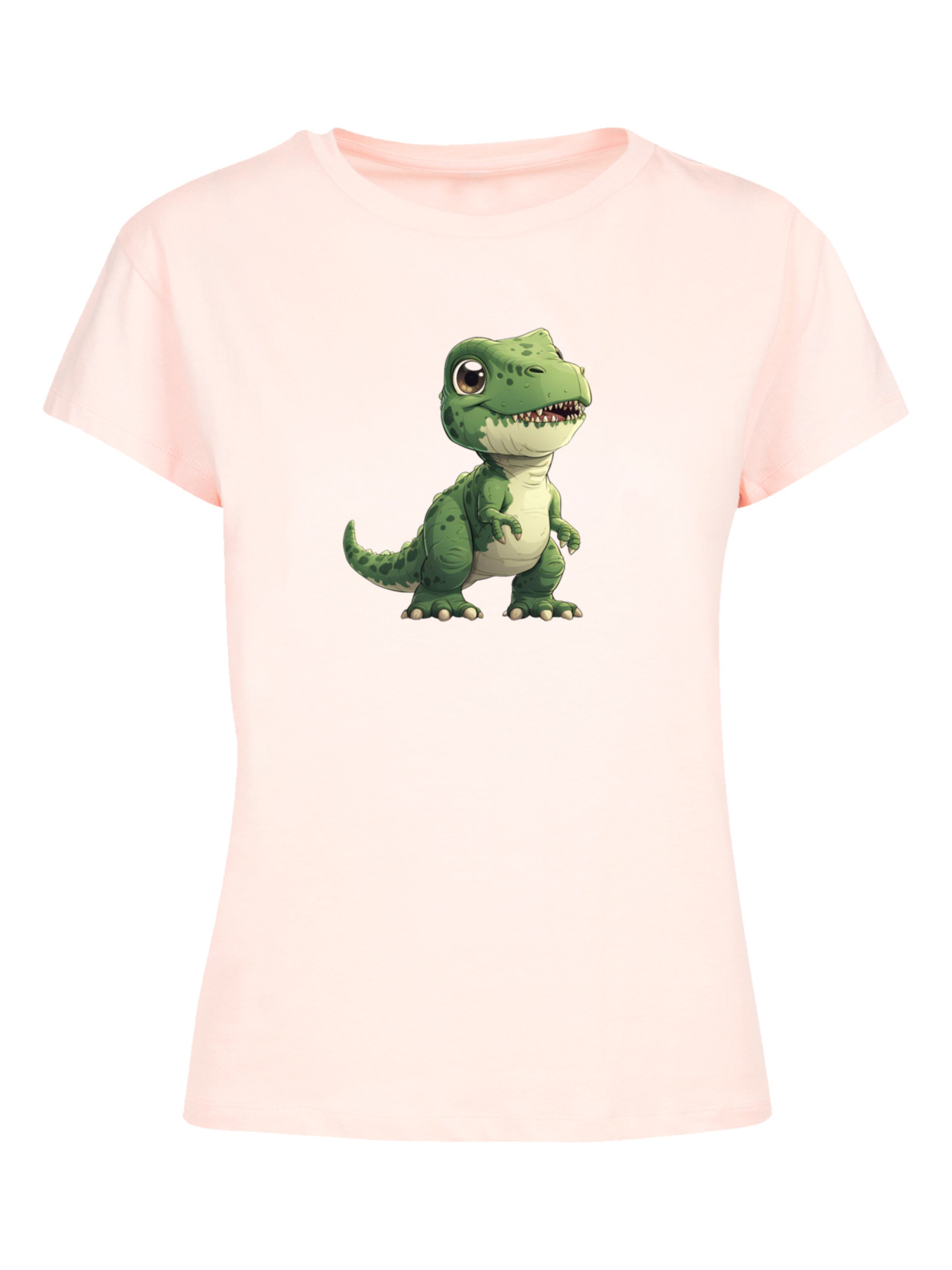 F4NT4STIC Shirt 'Süßer grüner Dino' in Pink: front