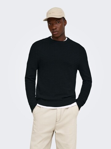 Pullover 'ONSLoui' di Only & Sons in nero: frontale
