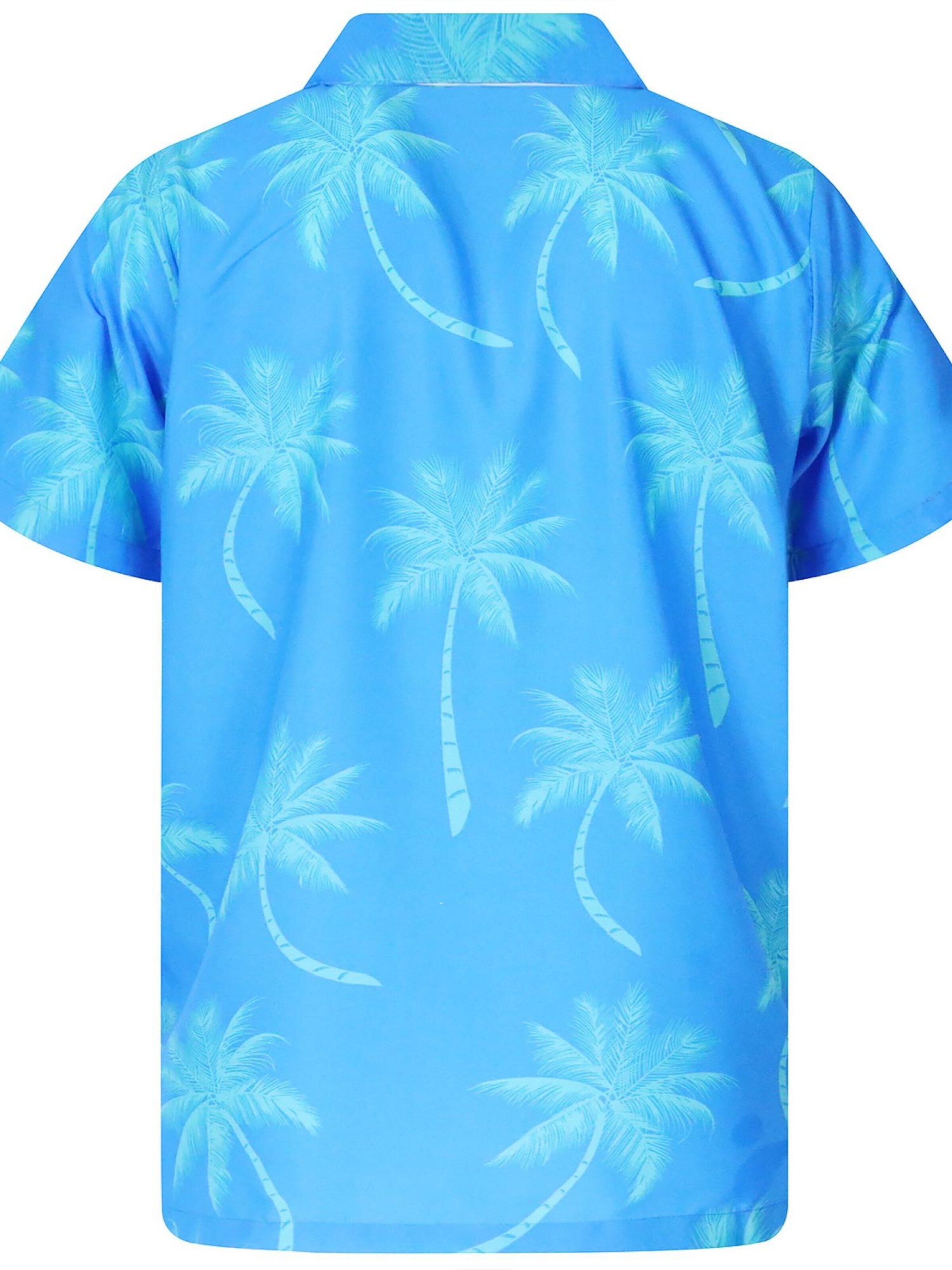 King Kameha Shirt 'Palmshadow' in Blauw