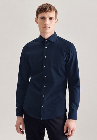 Coupe slim Chemise business SEIDENSTICKER en bleu : devant