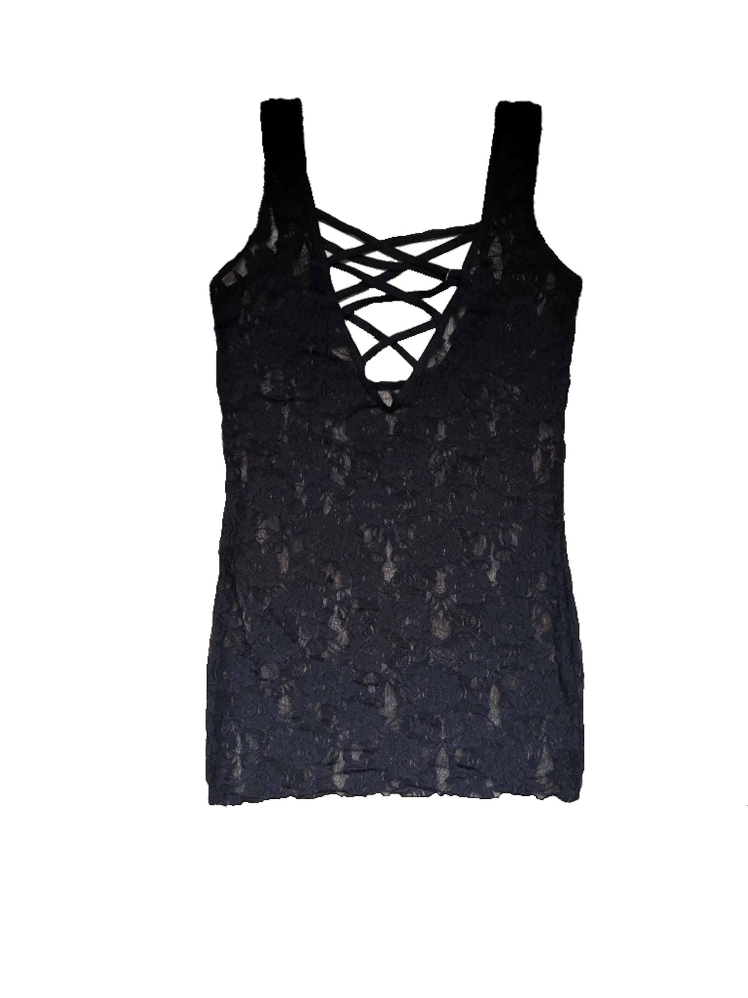 PASSION Negligee 'Moonflower' in Black: front