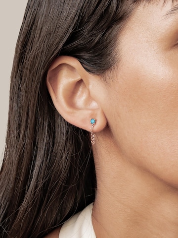 Boucles d'oreilles 'Aquamarine Chain Loop Stud' Hey Happiness en or