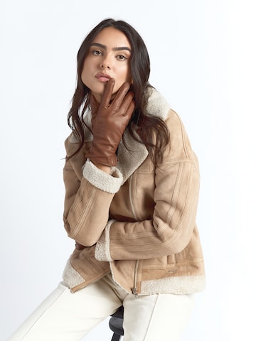 Maze Vingerhandschoenen in Bruin: voorkant