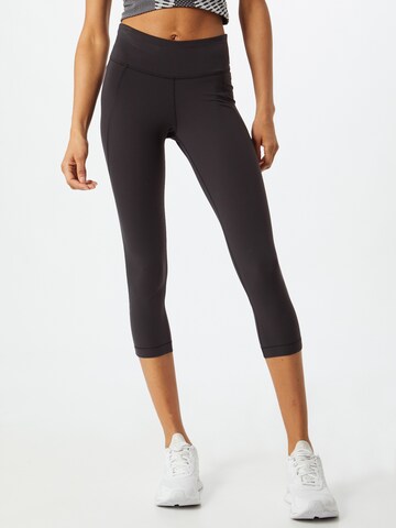 Reebok Skinny Workout Pants in Black: front