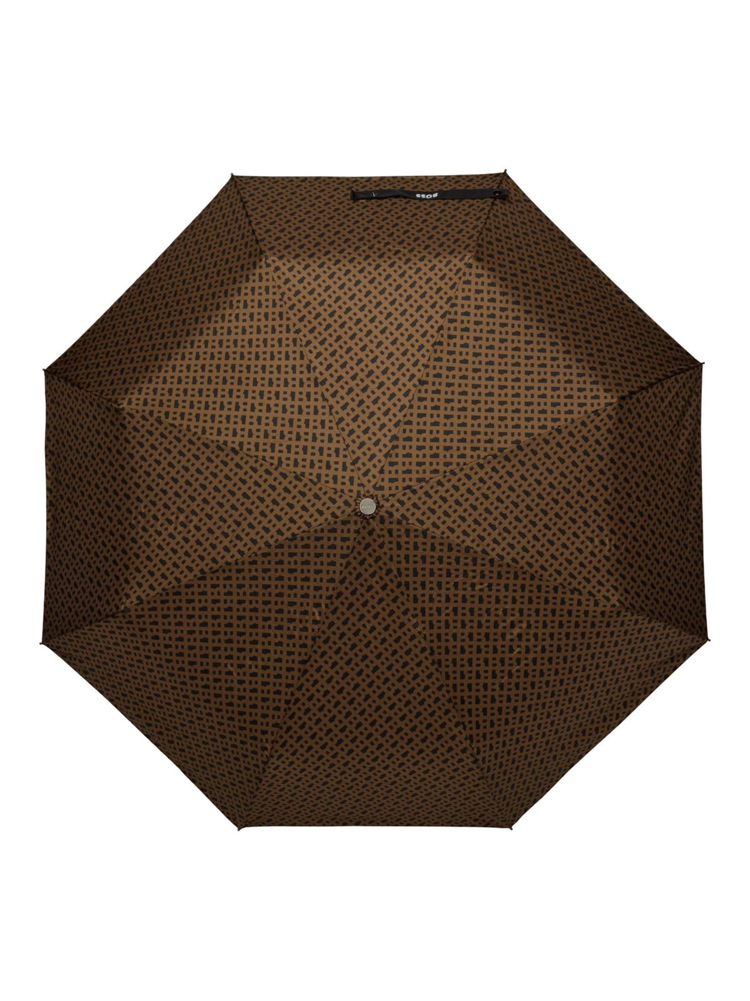 Parapluie 'Pocket umbrella Monogramme Dark Grey' BOSS en marron