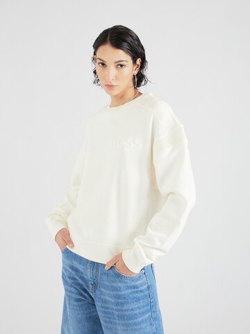 Sweat-shirt 'Emaina' BOSS en blanc : devant