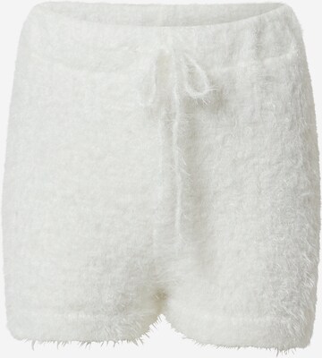 Miss Selfridge Regular Broek 'EYELASH' in Wit: voorkant