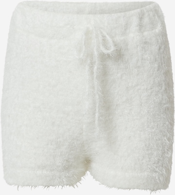 Miss Selfridge Regular Broek 'EYELASH' in Wit: voorkant