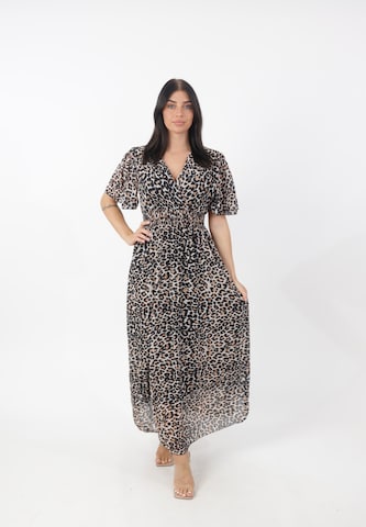 Elara Jurk in Beige: voorkant