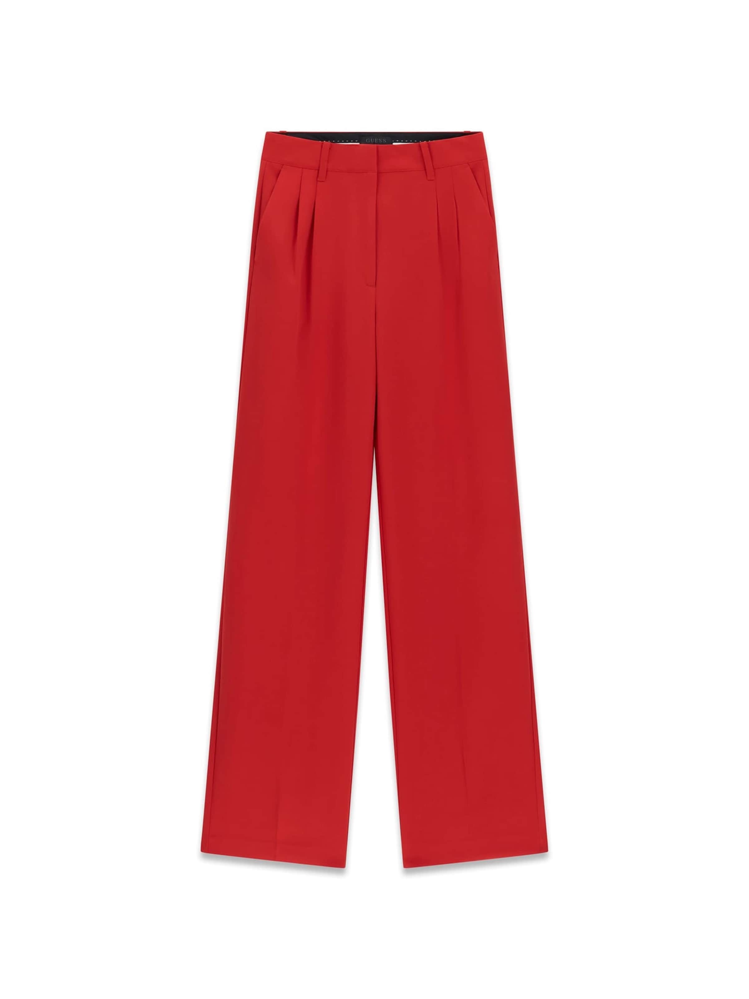 GUESS Regular Pleat-Front Pants in Red: front
