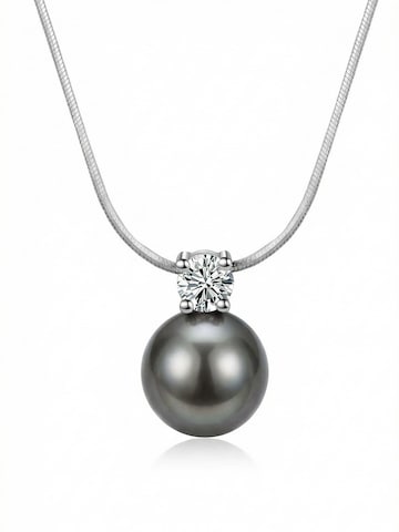 Staufergold Kette 'Perlenkette „Luna Pearl“ – Zirkonia-Solitär'‌‌ in Grau: Vorderseite