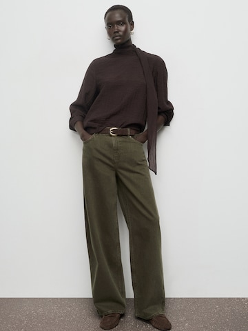 MANGO Wide leg Jeans 'VALENTIN' in Green