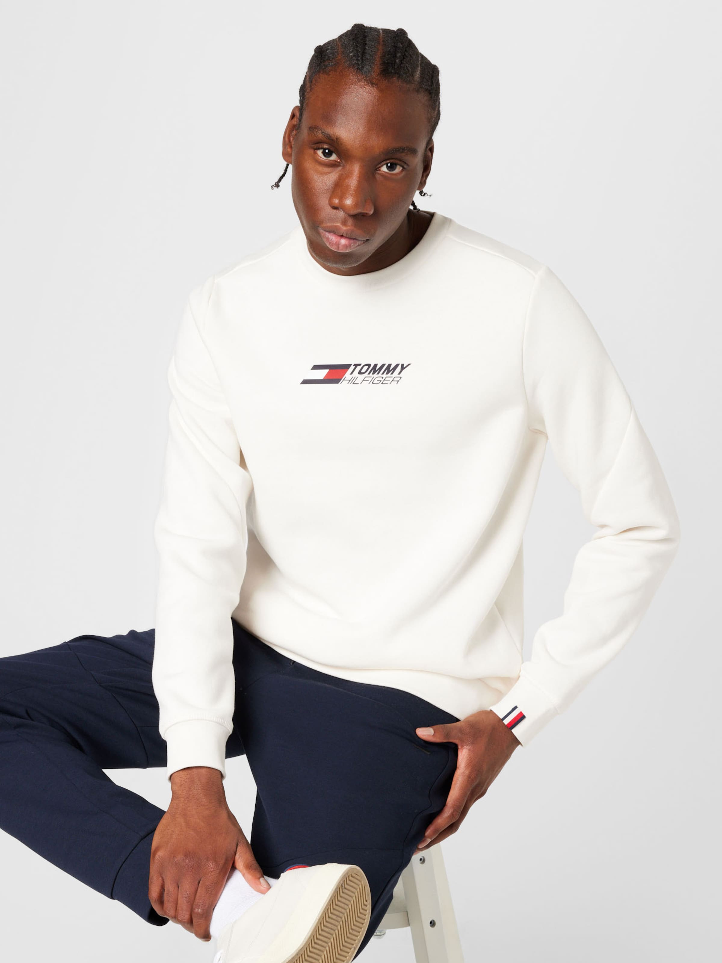 White hilfiger sweatshirt sales