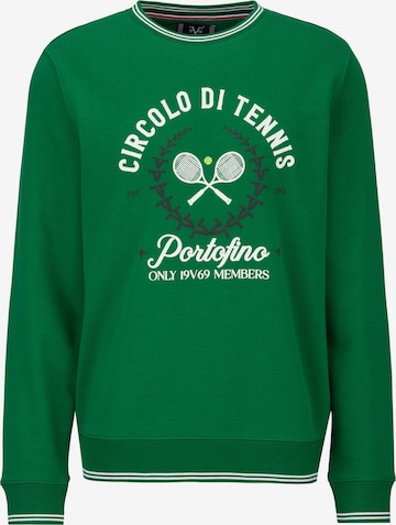 19V69 ITALIA Sweatshirt 'Nico Tennis 2' in Groen: voorkant
