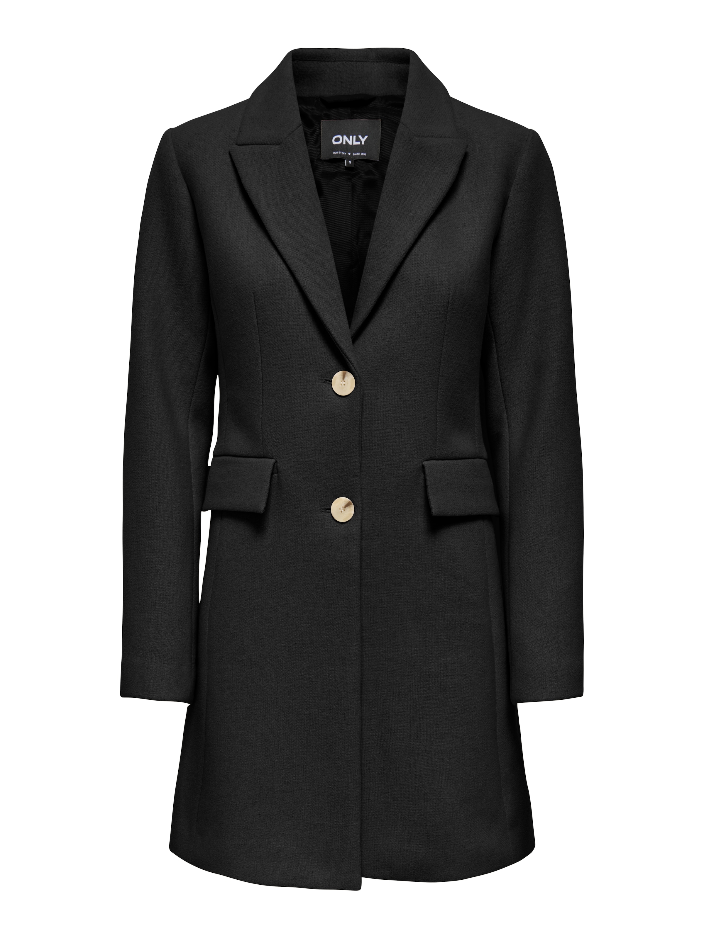 ONLY Between-seasons coat 'ONLMICOL' in Black: front