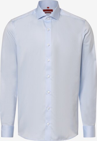 Coupe slim Chemise Finshley & Harding en bleu : devant