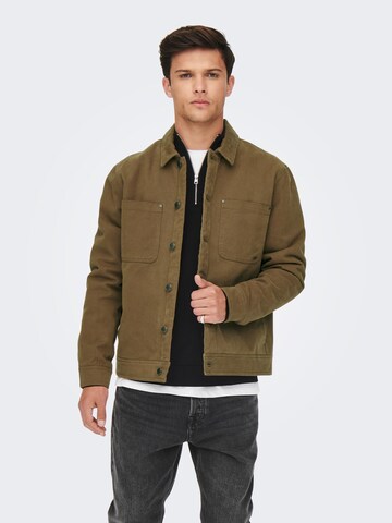 Only & Sons Between-season jacket 'EARL' in Brown: front