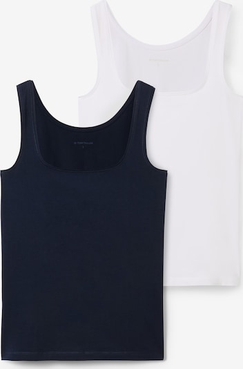 TOM TAILOR Top u mornarsko plava / bijela, Pregled proizvoda