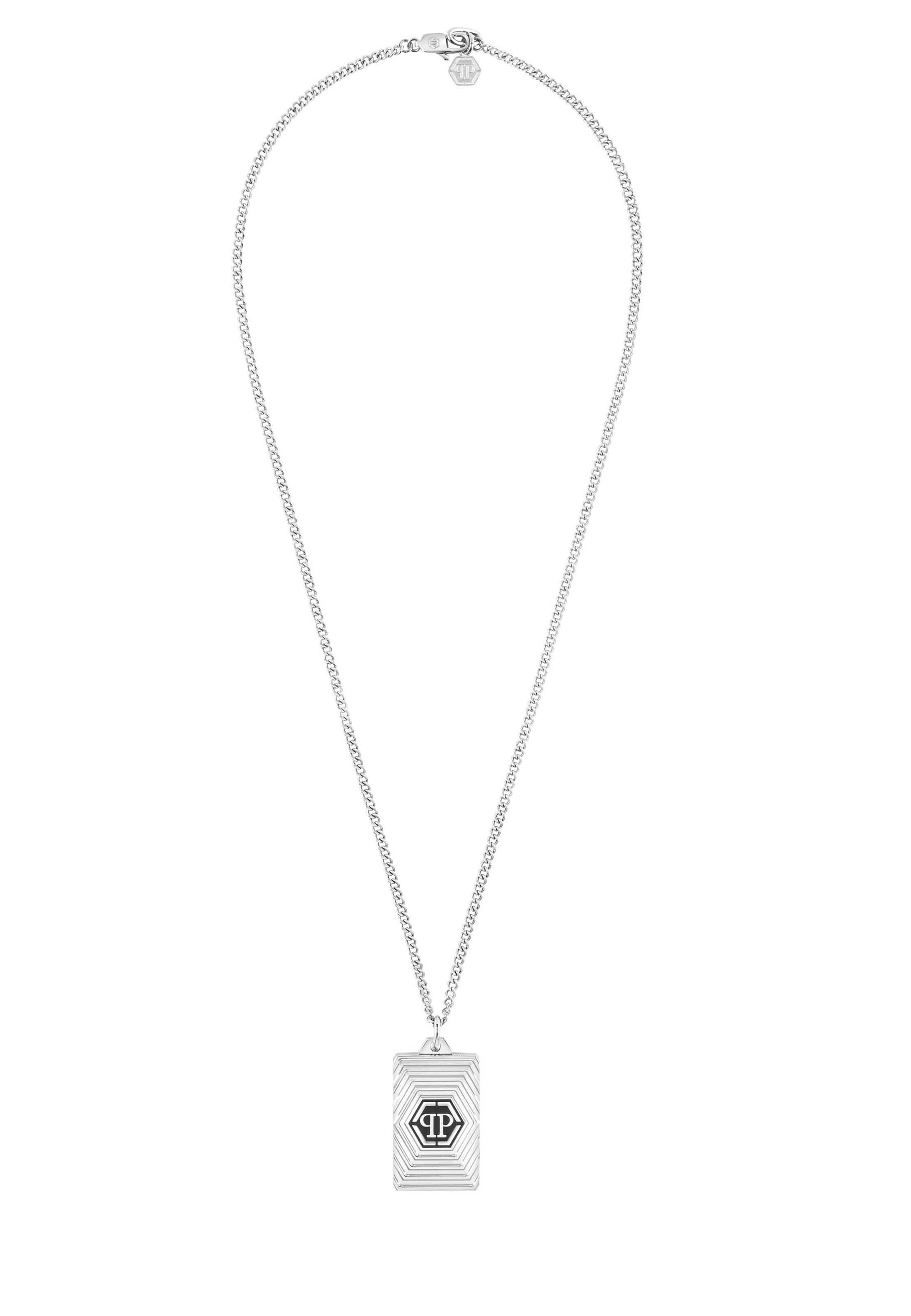 Philipp Plein Jewellery Ketting ' PLEIN TAG ' in Zilver: voorkant