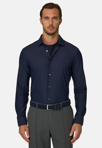 Boggi Milano Slim fit Button Up Shirt in Blue: front