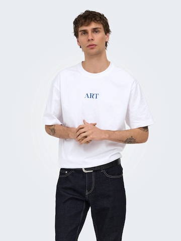 Only & Sons Μπλουζάκι 'ONSART' σε λευκό: μπροστά