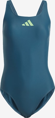 Bustieră Costum de baie sport '3 Bar Logo' de la ADIDAS PERFORMANCE pe albastru: față