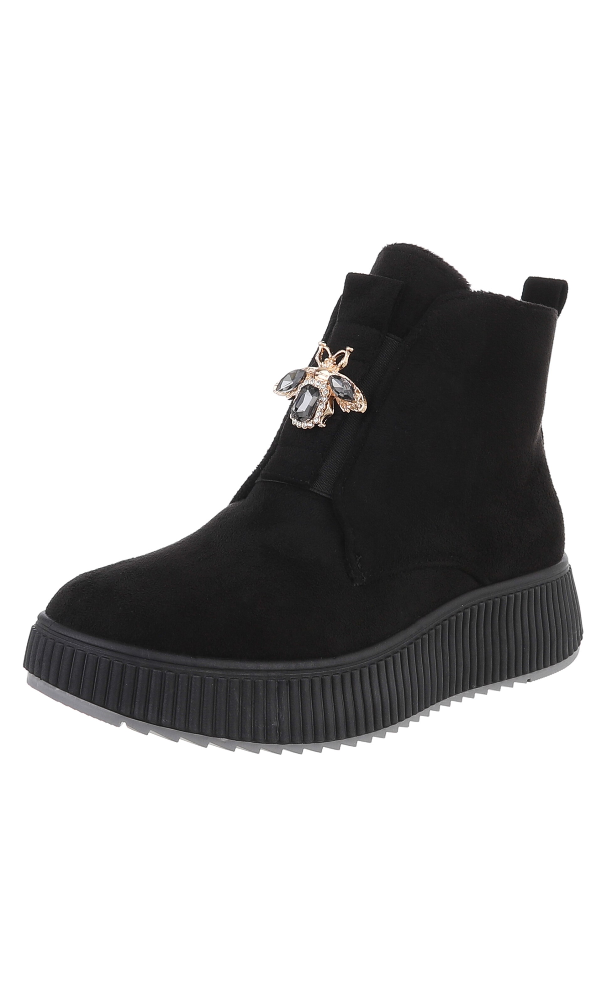 Ital-Design Stiefelette in Schwarz: Vorderseite