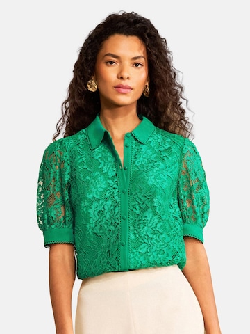 love & roses - Camisa em verde: frente