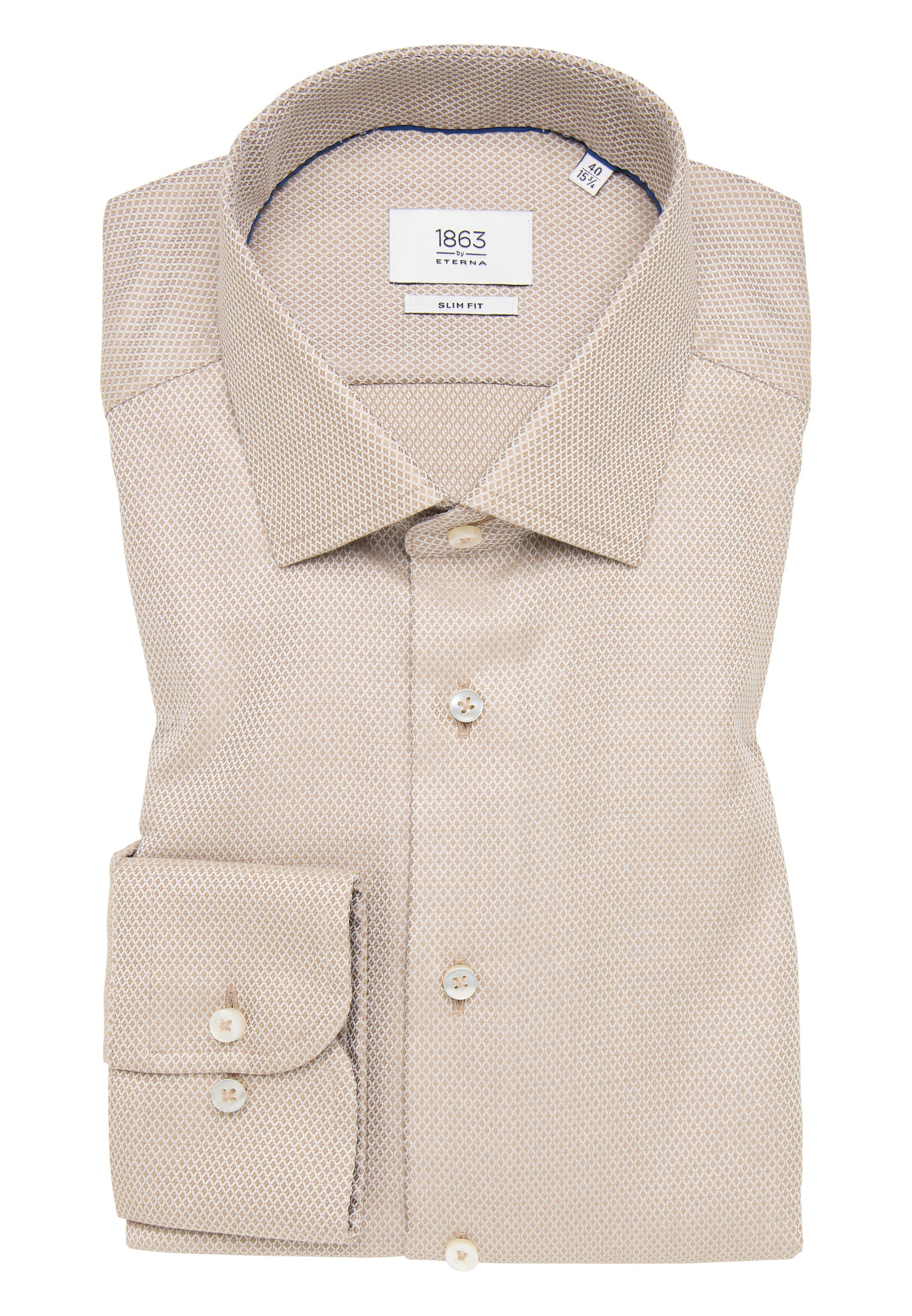 ETERNA Slim Fit Hemd in Beige