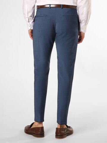 STRELLSON Slim fit Pleated Pants 'Max' in Blue