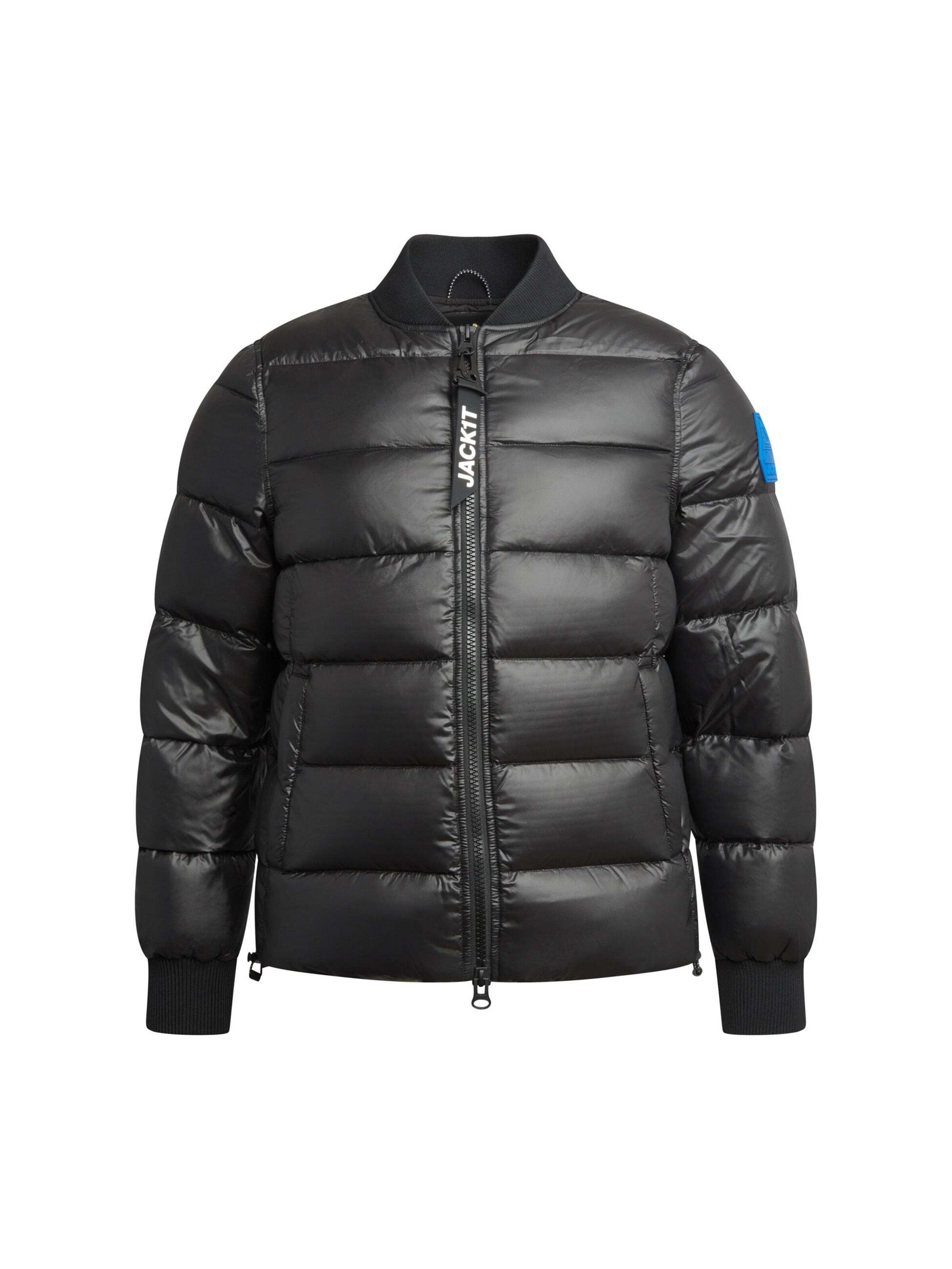 JACK1T Outdoorjas ' Vortex Bomber Matt ' in Zwart: voorkant