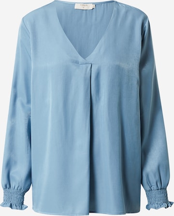 Cream Blouse 'Feng' in Blauw: voorkant