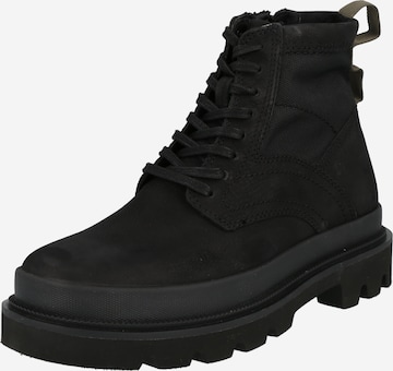 Boots stringati 'Badell Hi' di CLARKS in nero: frontale