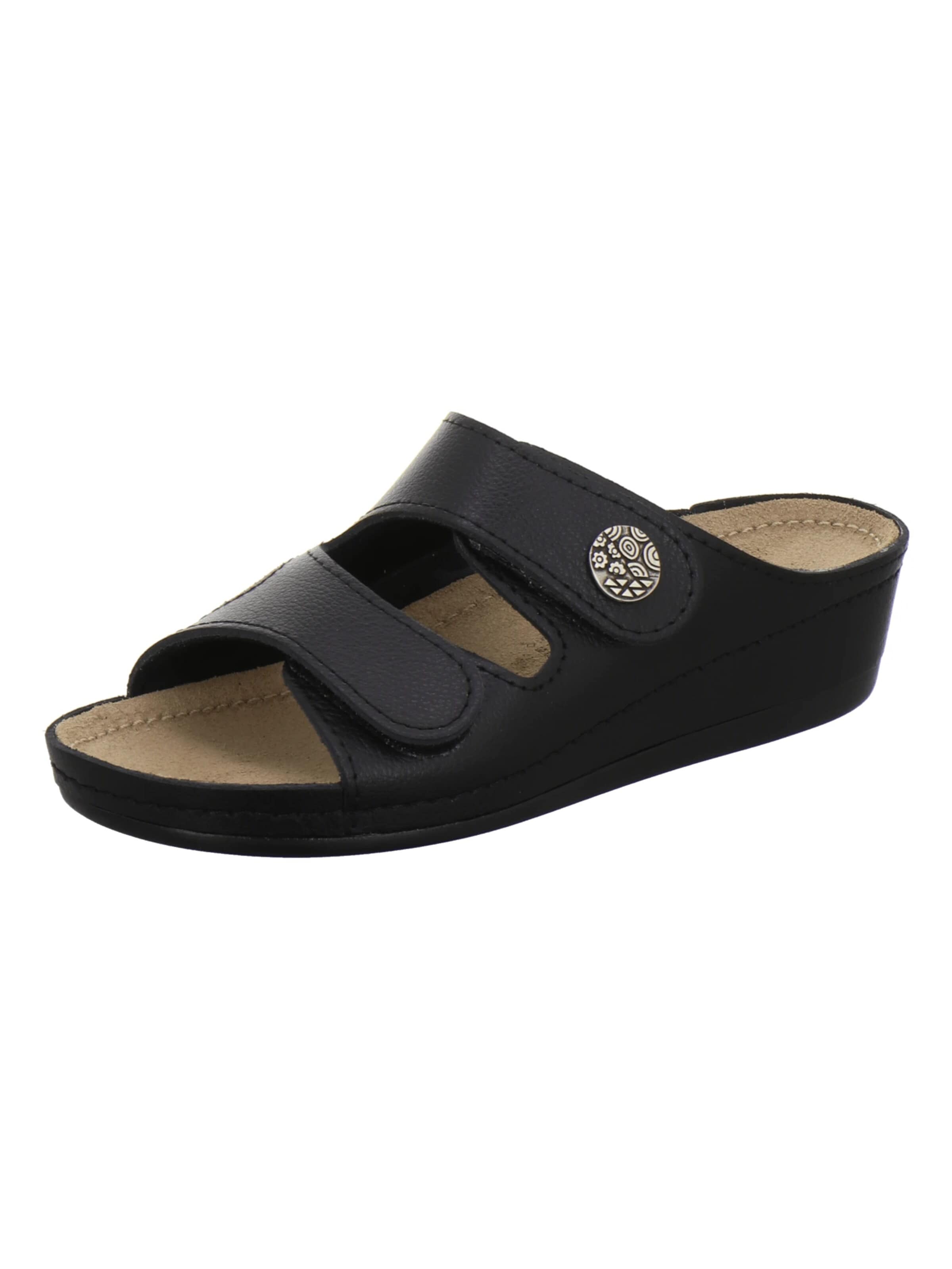 AFS-Schuhe - Zapatos abiertos 'Pantolette Damen Hallux schwarz' en negro: frente