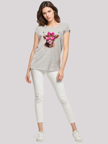 T-shirt 'Highland Cow Valentinstag Sonnenbrille' F4NT4STIC en gris