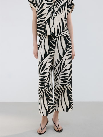MANGO Wide Leg Hose 'LIFE' in Beige: Vorderseite