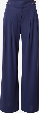 Lauren Ralph Lauren - Pierna ancha Pantalón plisado en azul: frente