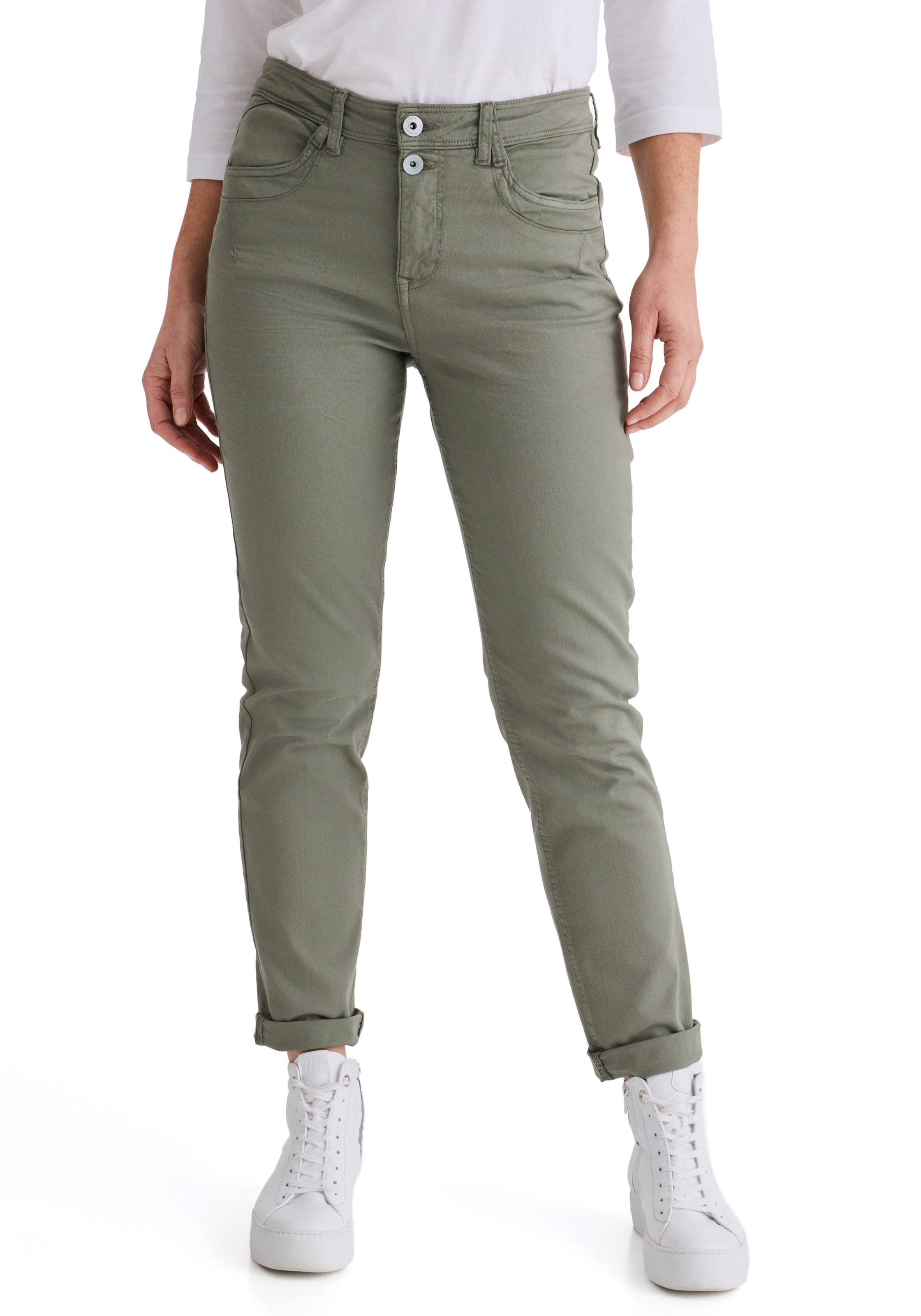 Coupe slim Jean 'Davos' STOOKER WOMEN en vert : devant