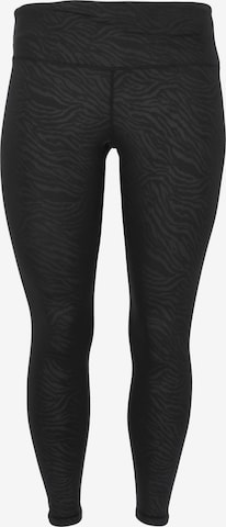 Q by Endurance Skinny Workout Pants 'Cerine' in Black: front